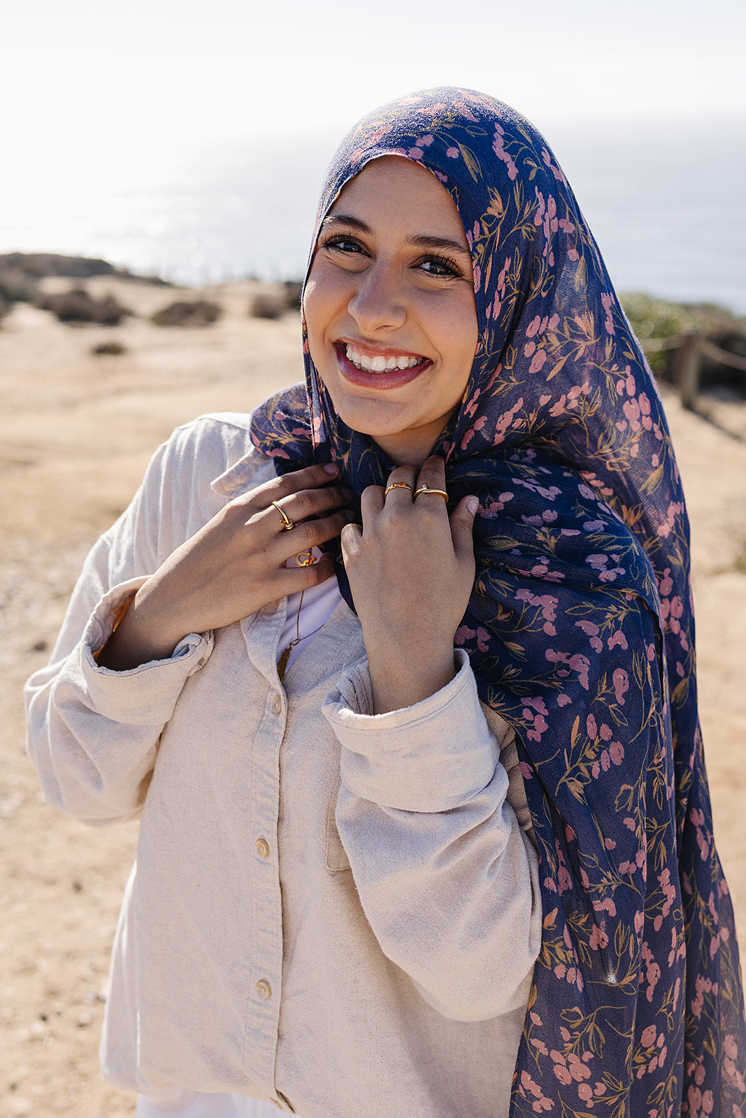 Bamboo Printed Modal Hijab - Flower Field