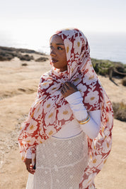 Bamboo Printed Modal Hijab - Clay Blooms