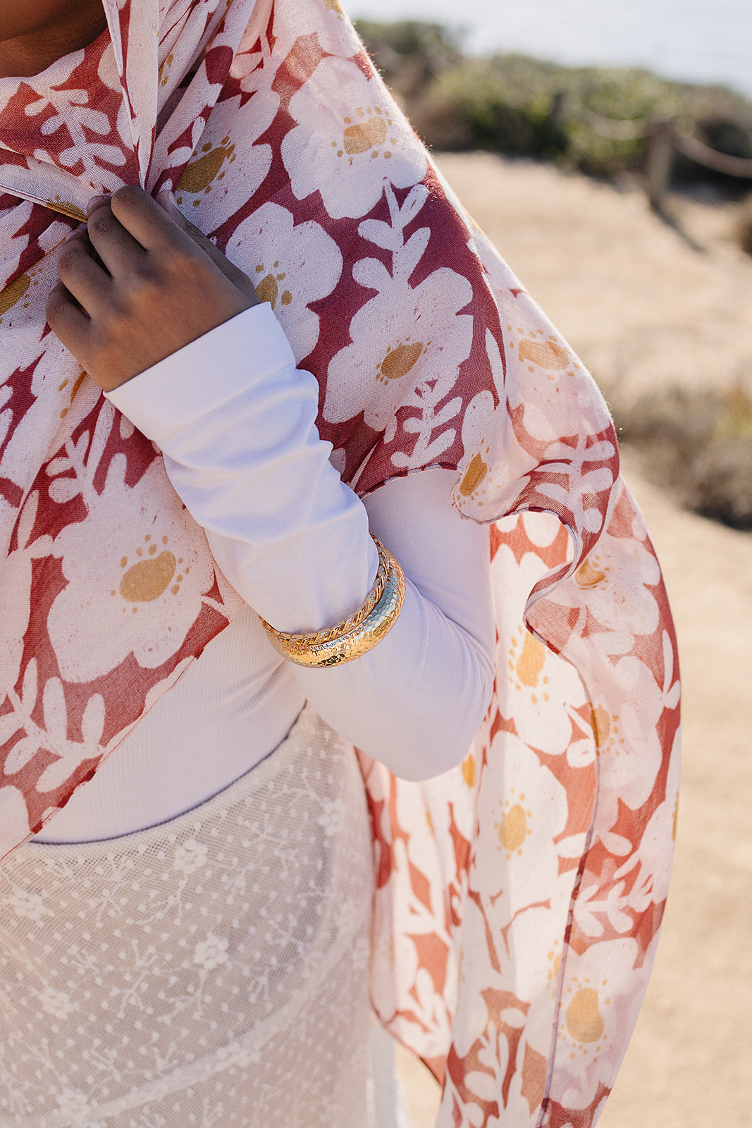 Bamboo Printed Modal Hijab - Clay Blooms