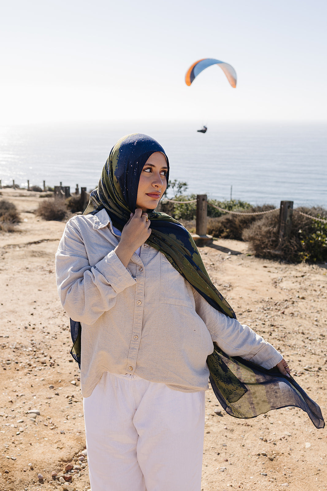 Bamboo Printed Modal Hijab - Midnight Meadow