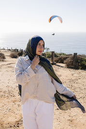 Bamboo Printed Modal Hijab - Midnight Meadow