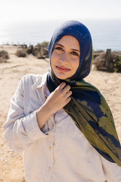 Bamboo Printed Modal Hijab - Midnight Meadow