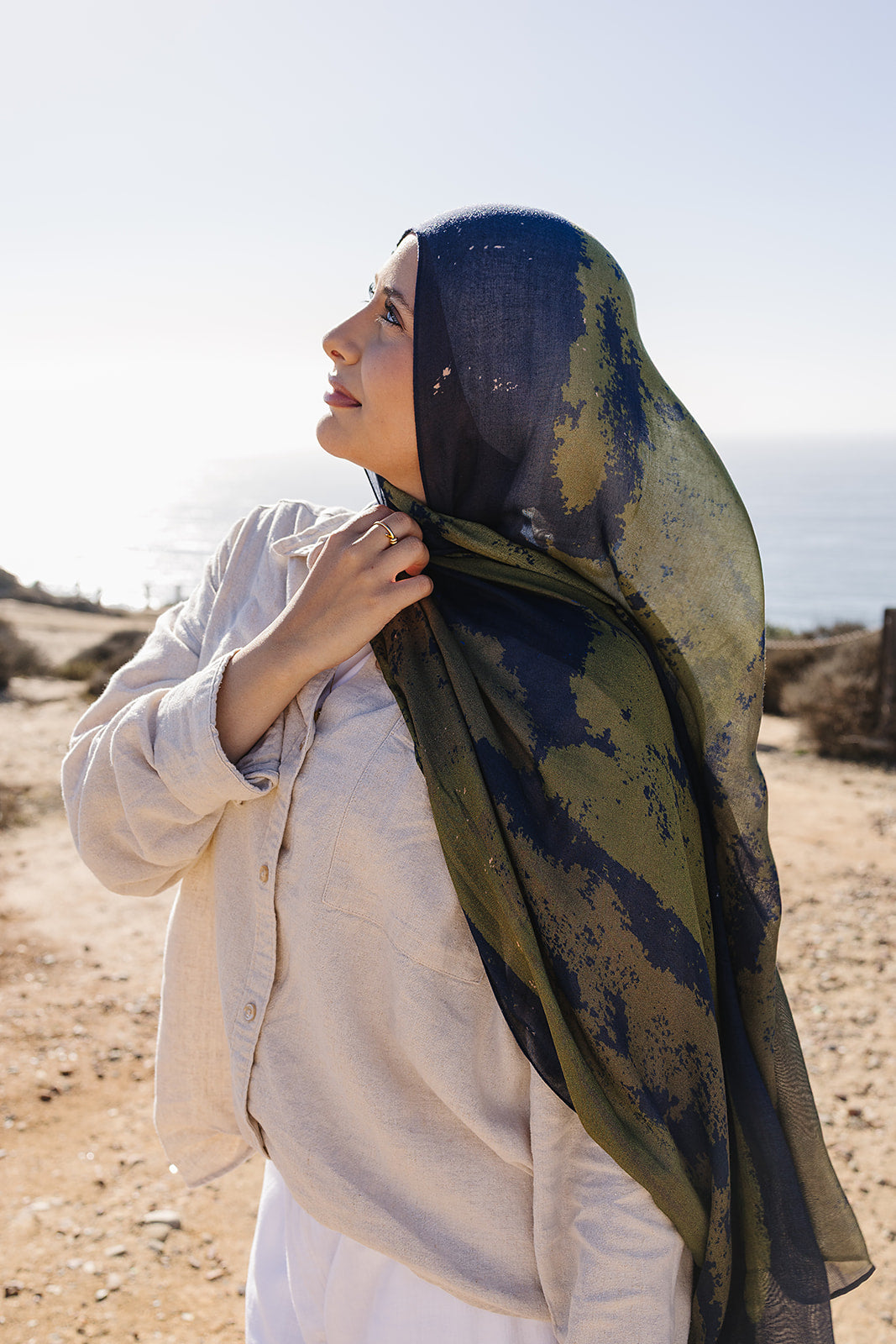Bamboo Printed Modal Hijab - Midnight Meadow