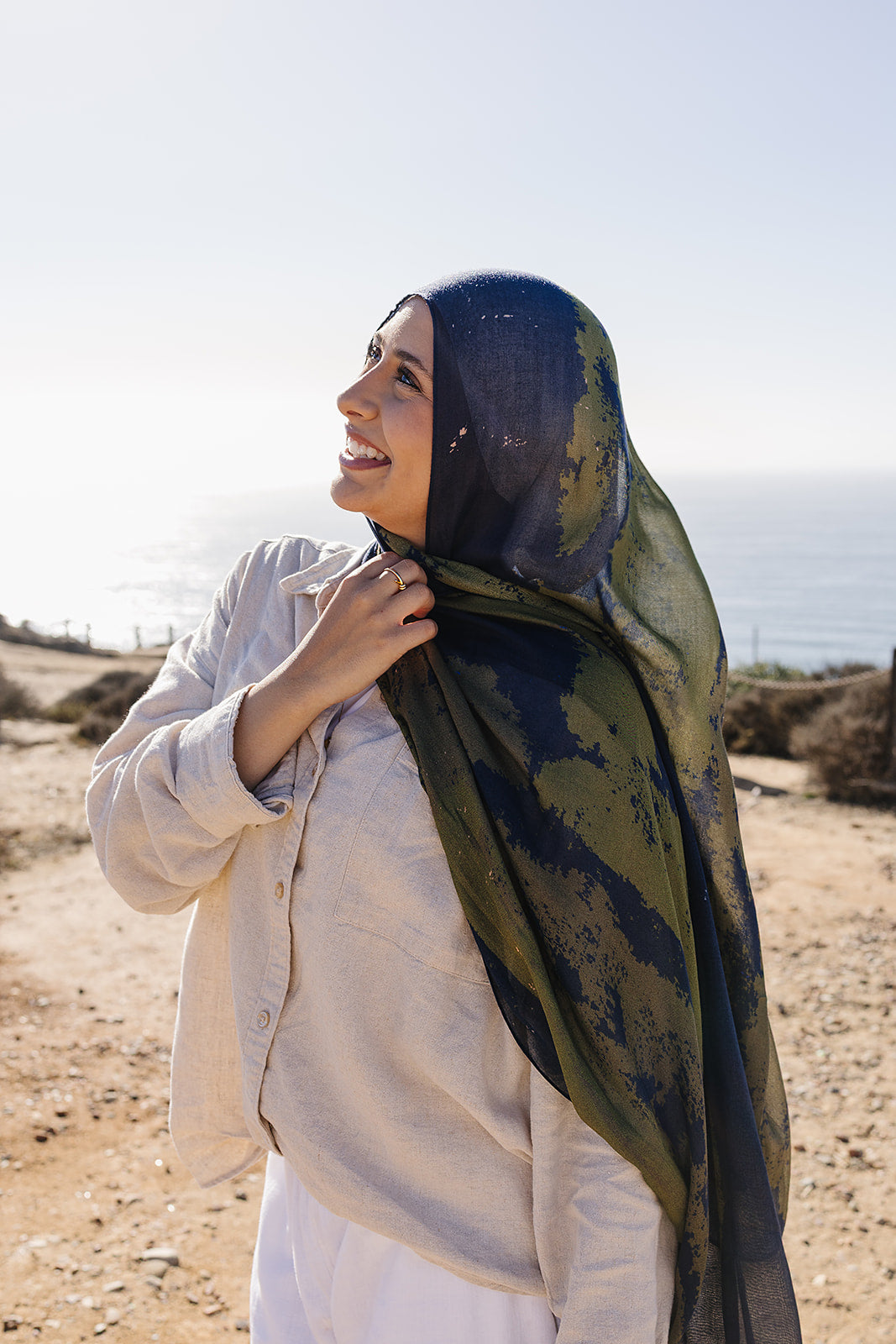 Bamboo Printed Modal Hijab - Midnight Meadow