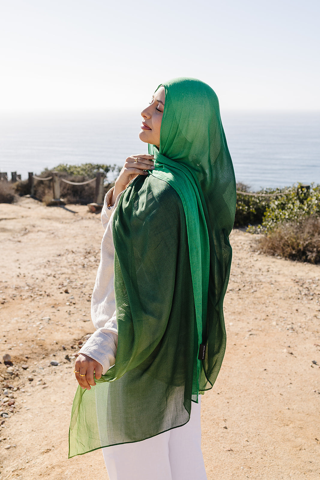 Bamboo Printed Modal Hijab - Green Ombre
