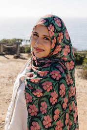 Bamboo Printed Modal Hijab - Floral Drape