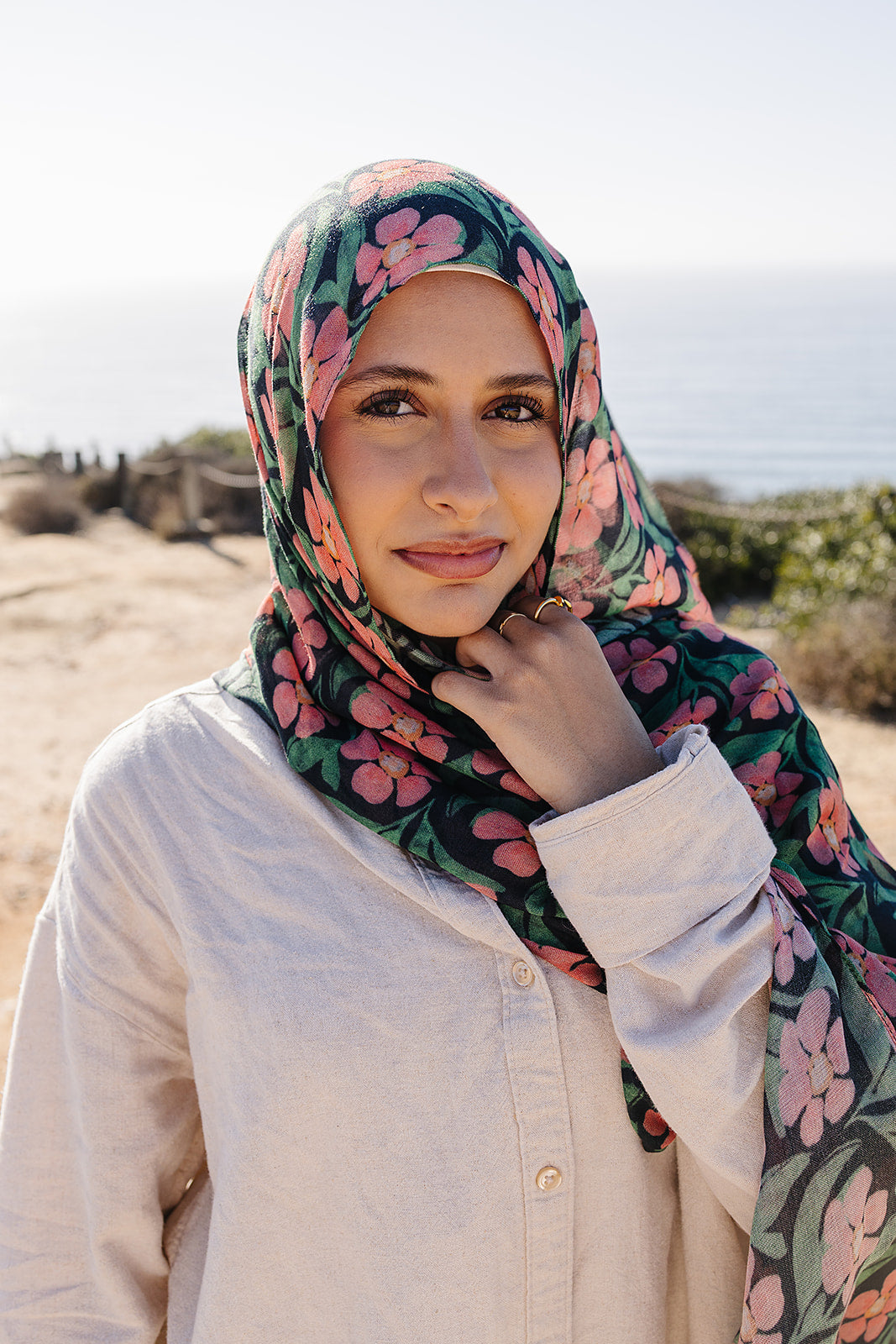 Bamboo Printed Modal Hijab - Floral Drape