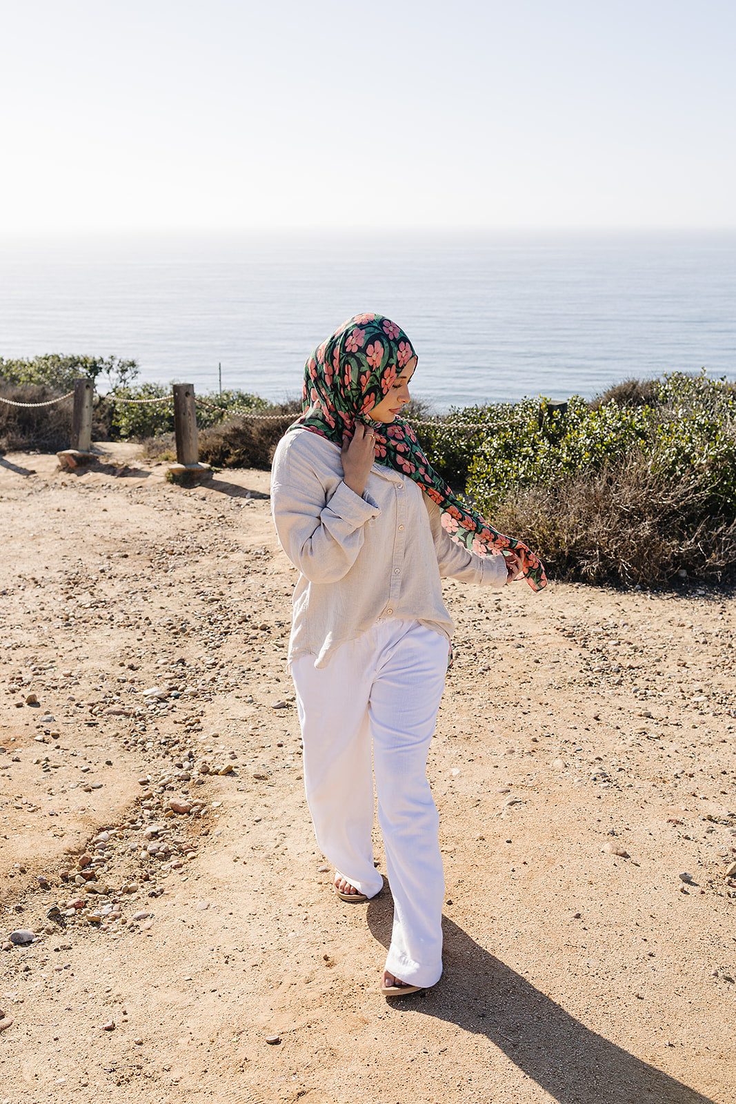 Bamboo Printed Modal Hijab - Floral Drape