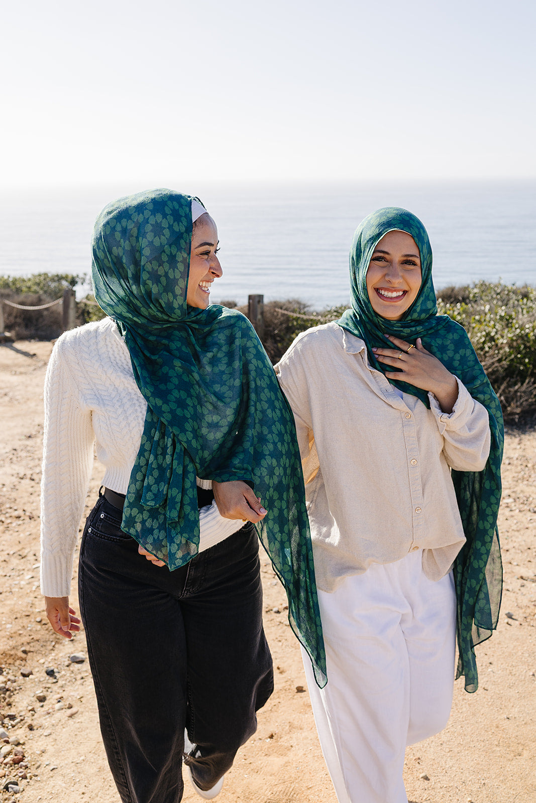 Bamboo Printed Modal Hijab - Alhambra Green
