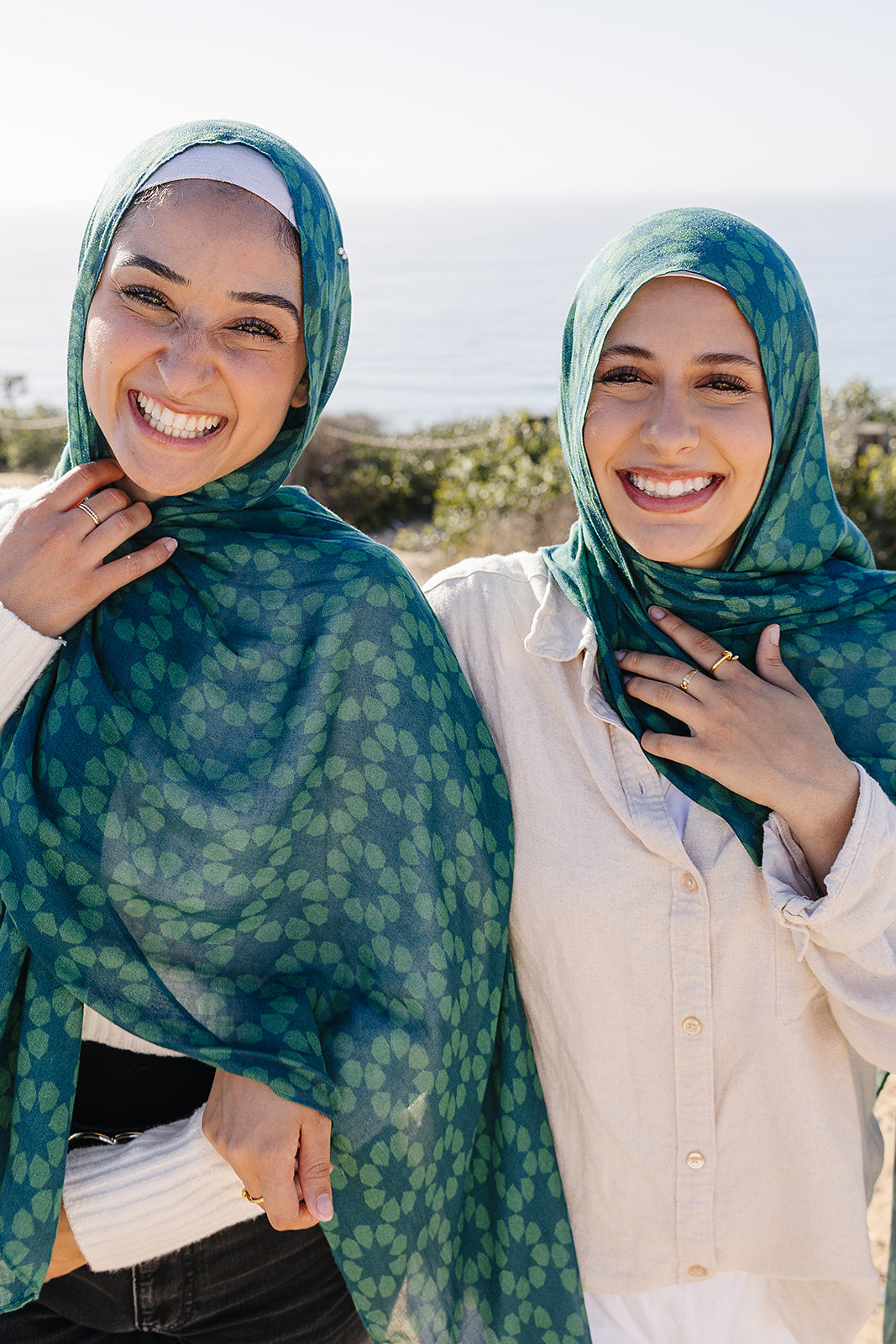 Bamboo Printed Modal Hijab - Alhambra Green