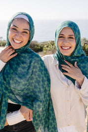 Bamboo Printed Modal Hijab - Alhambra Green