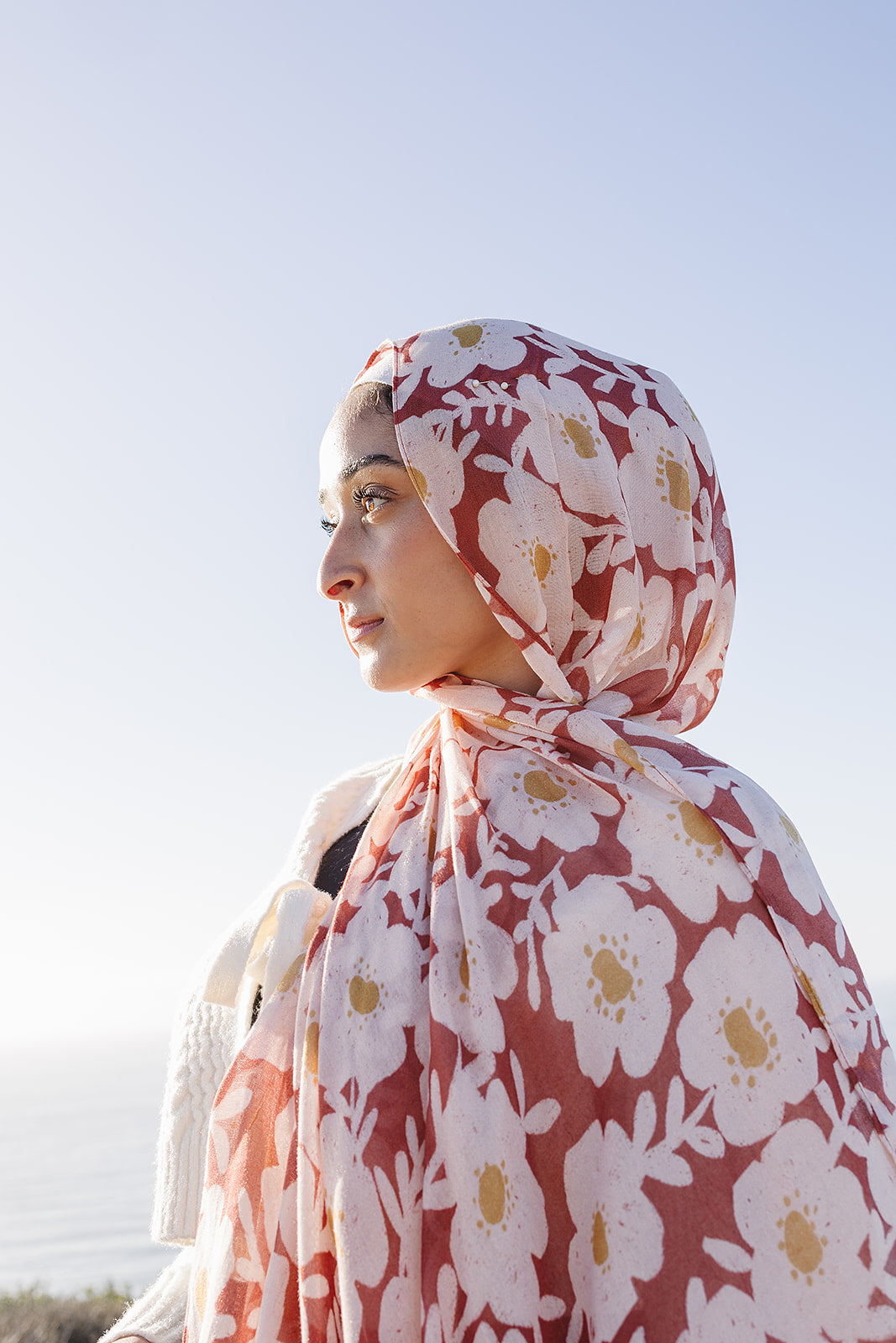 Bamboo Printed Modal Hijab - Clay Blooms