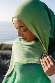 Bamboo Printed Modal Hijab - Green Ombre