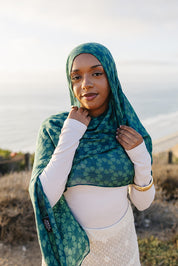 Bamboo Printed Modal Hijab - Alhambra Green