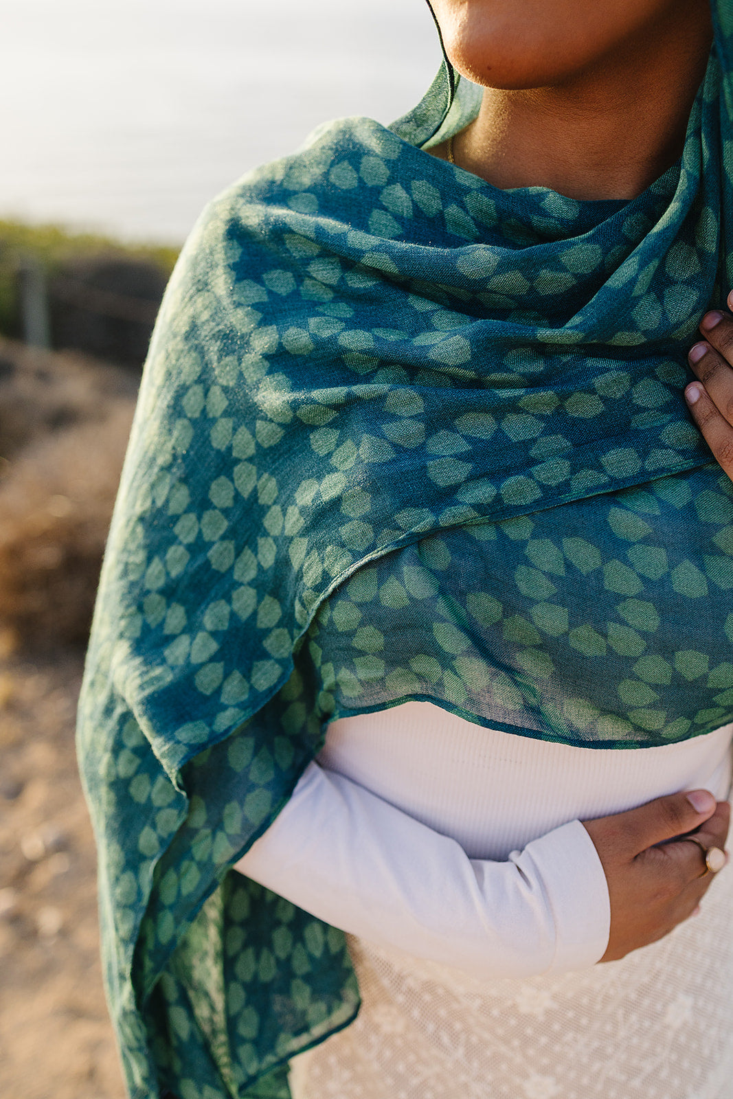 Bamboo Printed Modal Hijab - Alhambra Green