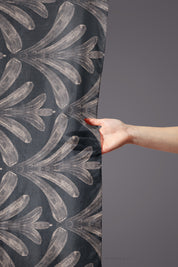 Bamboo Printed Modal Hijab - Pacific Palms Charcoal