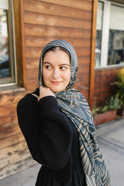 Bamboo Printed Modal Hijab - Abstract Lines