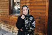Bamboo Printed Modal Hijab - Garden Florals Black