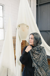 Bamboo Printed Modal Hijab - Abstract Lines