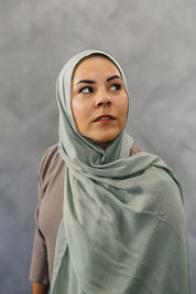 Bamboo Solid Modal Hijab - Sage Green